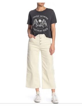 Levi's Jeans White Size 31 Mile High Wide Leg High Waisted Crop 31x25